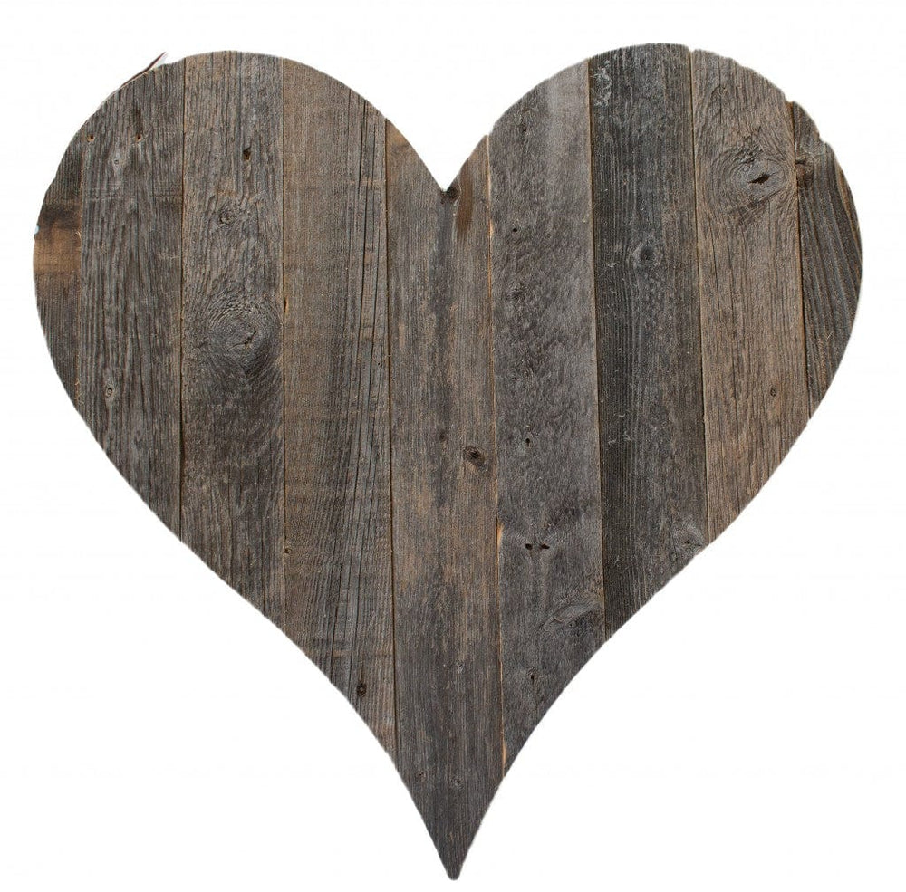 18" Weathered Gray Reclaimed Wood Heart Wall Decor - Homeroots - Flyclothing LLC