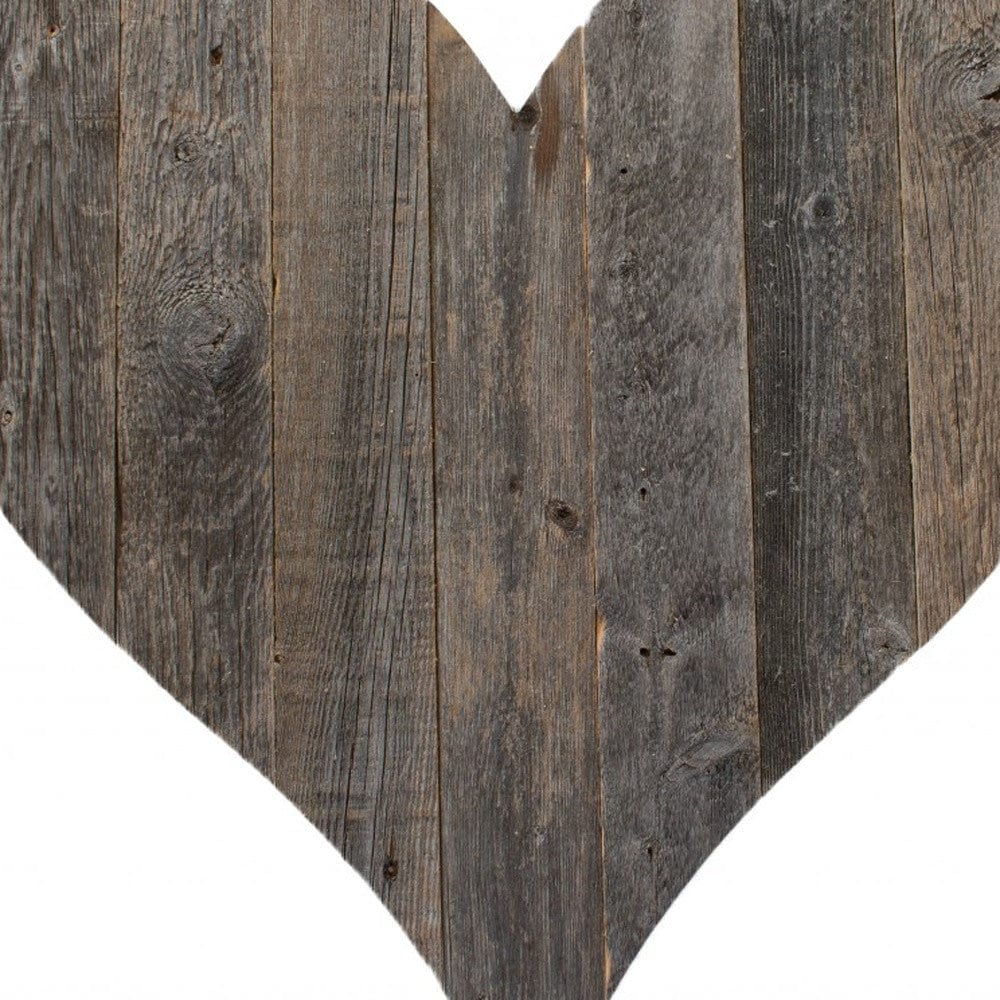 18" Weathered Gray Reclaimed Wood Heart Wall Decor - Homeroots - Flyclothing LLC