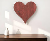 18" Rustic Red Reclaimed Wood Heart Wall Decor - Homeroots - Flyclothing LLC