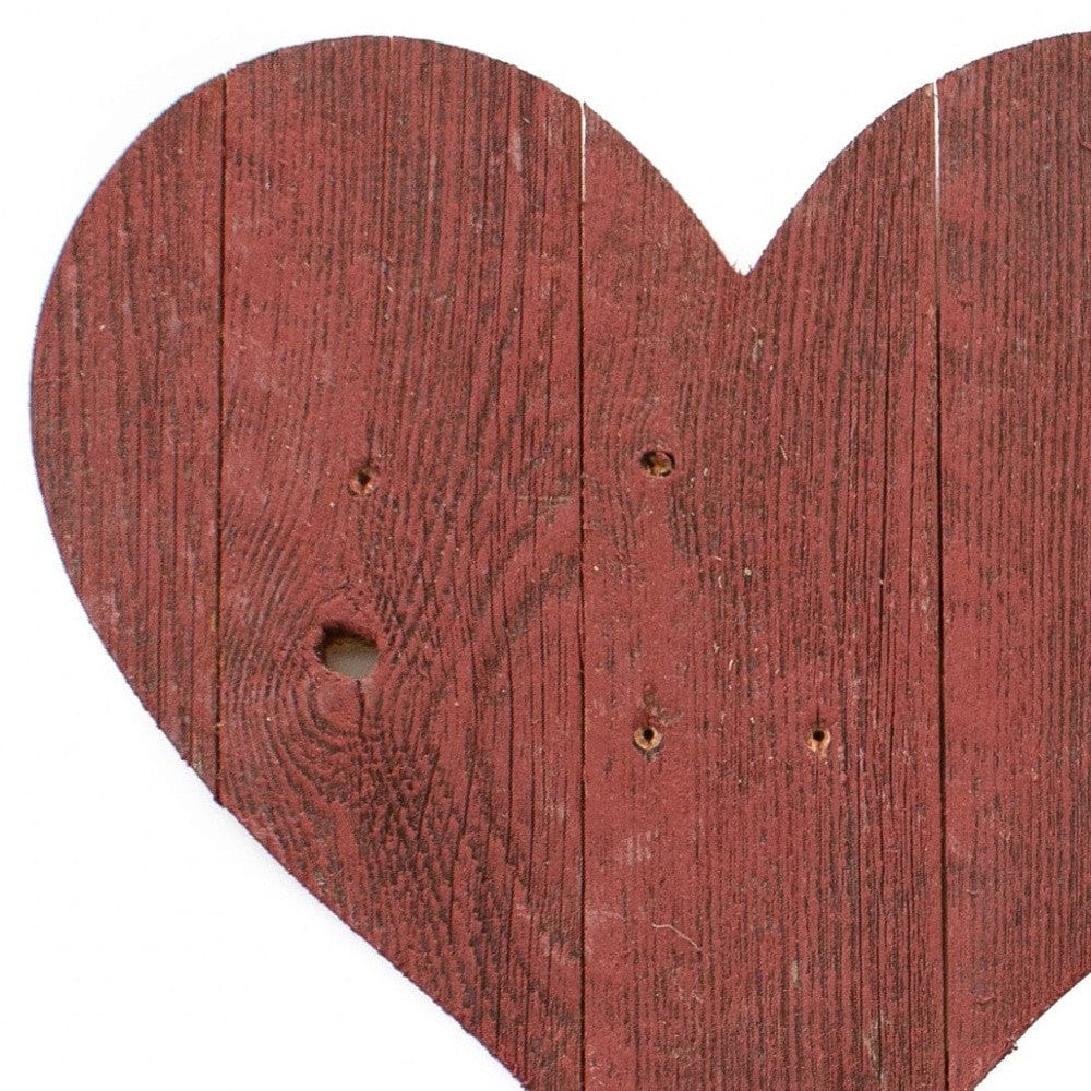 18" Rustic Red Reclaimed Wood Heart Wall Decor - Homeroots - Flyclothing LLC