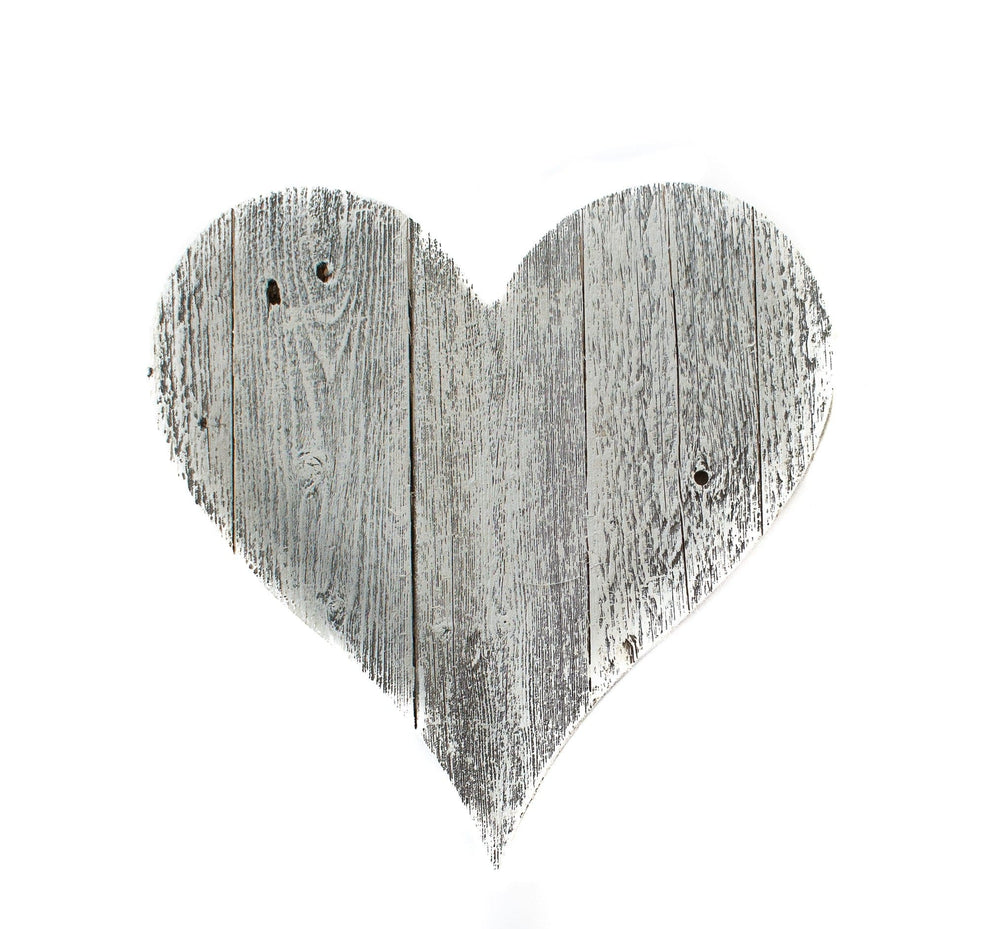 18" Whitewash Reclaimed Wood Heart Wall Decor - Homeroots - Flyclothing LLC