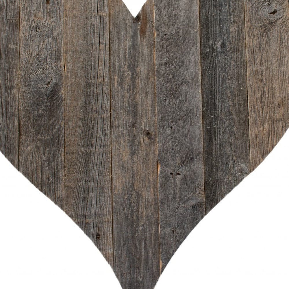 24" Weathered Gray Reclaimed Wood Heart Wall Decor - Homeroots - Flyclothing LLC