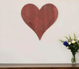 24" Red Reclaimed Wood Heart Wall Decor - Homeroots - Flyclothing LLC