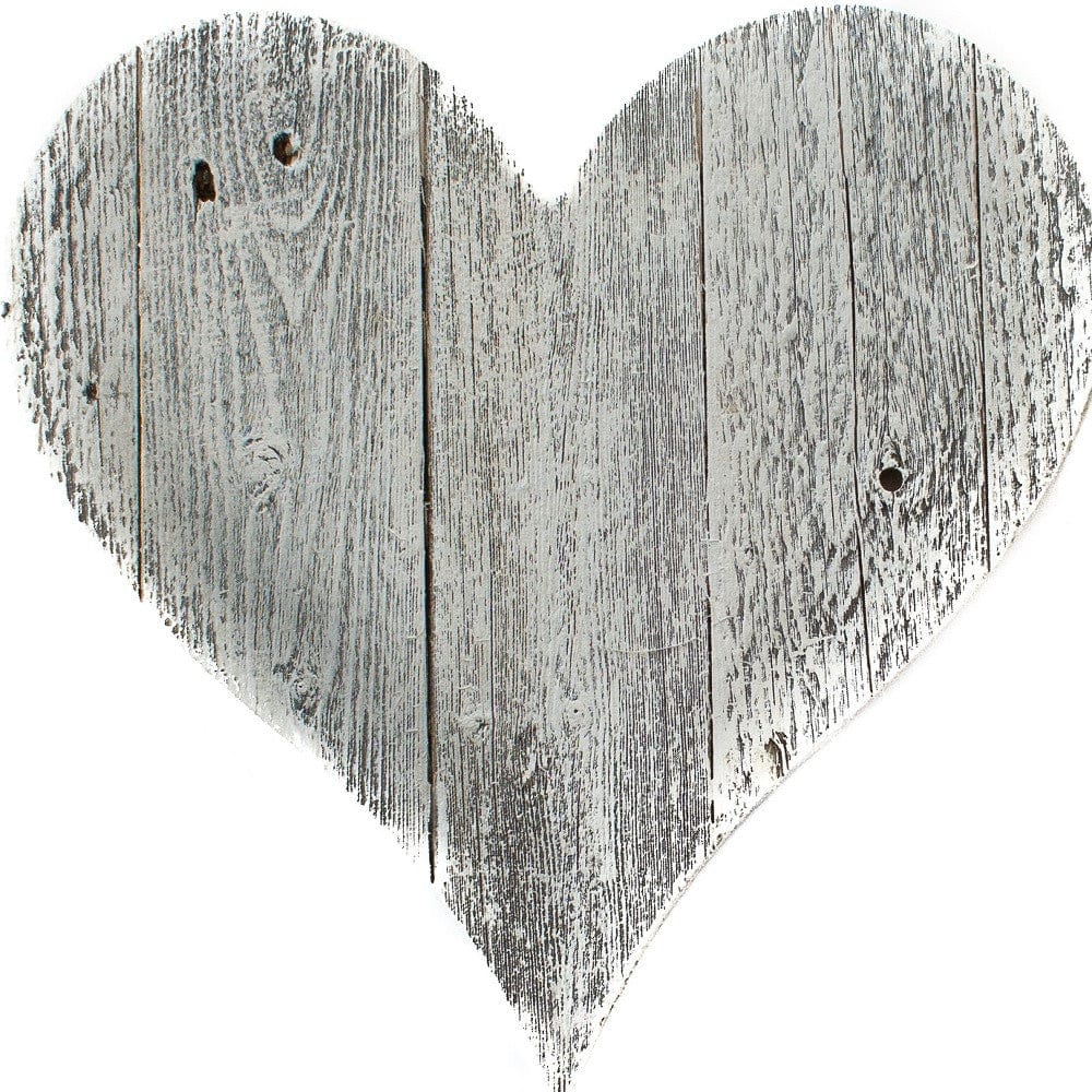 24" Whitewash Reclaimed Wood Heart Wall Decor - Homeroots - Flyclothing LLC