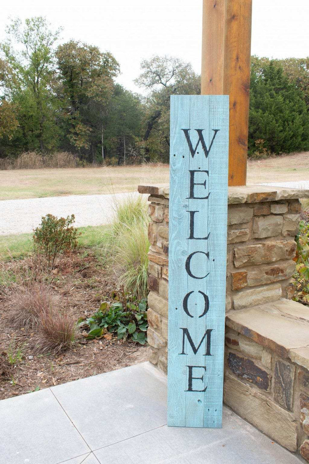 5' Rustic Light Aqua Blue Front Porch Welcome Sign - Homeroots - Flyclothing LLC