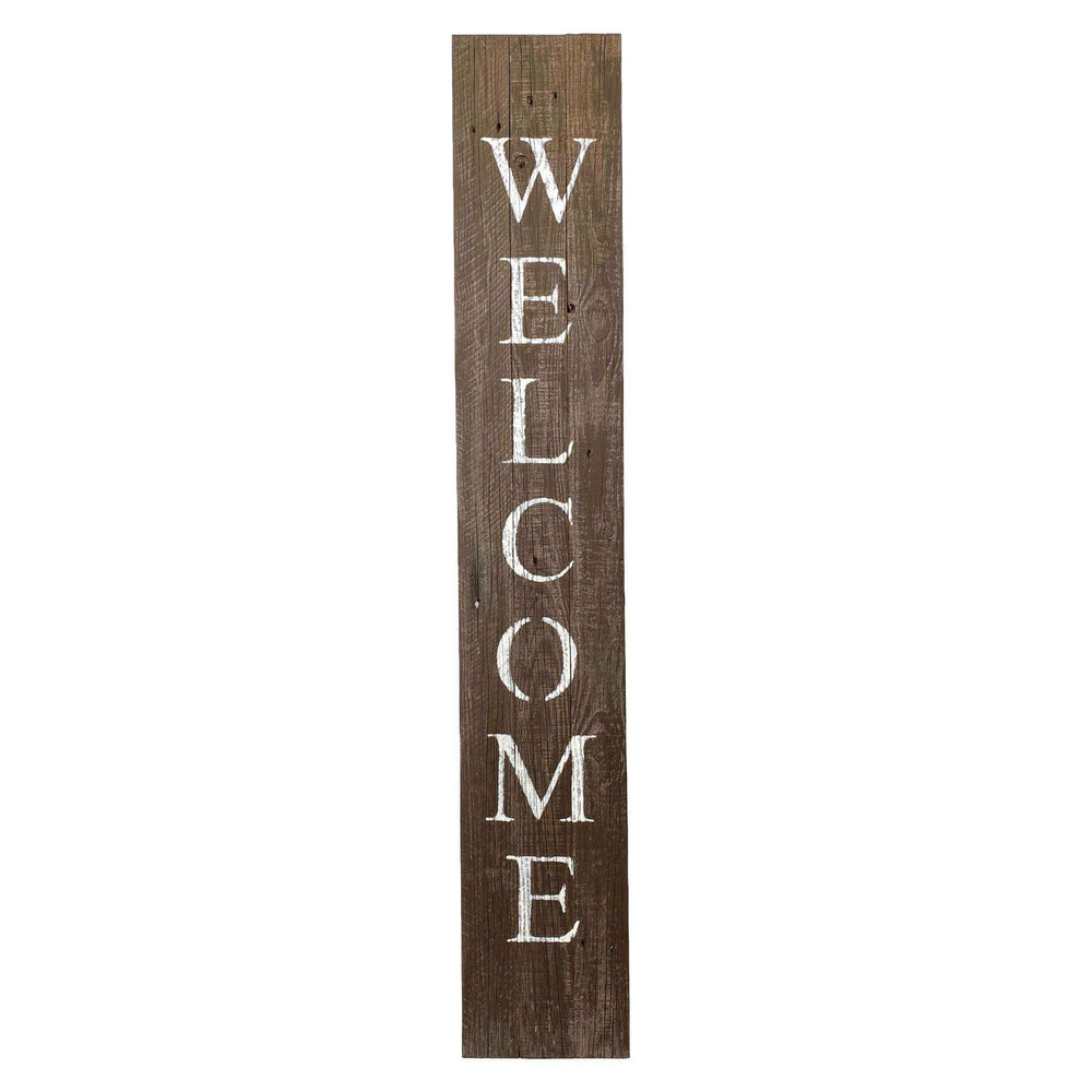 5' Rustic Espresso Brown And White Front Porch Welcome Sign - Homeroots - Flyclothing LLC