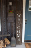 5' Rustic Espresso Brown And White Front Porch Welcome Sign - Homeroots - Flyclothing LLC