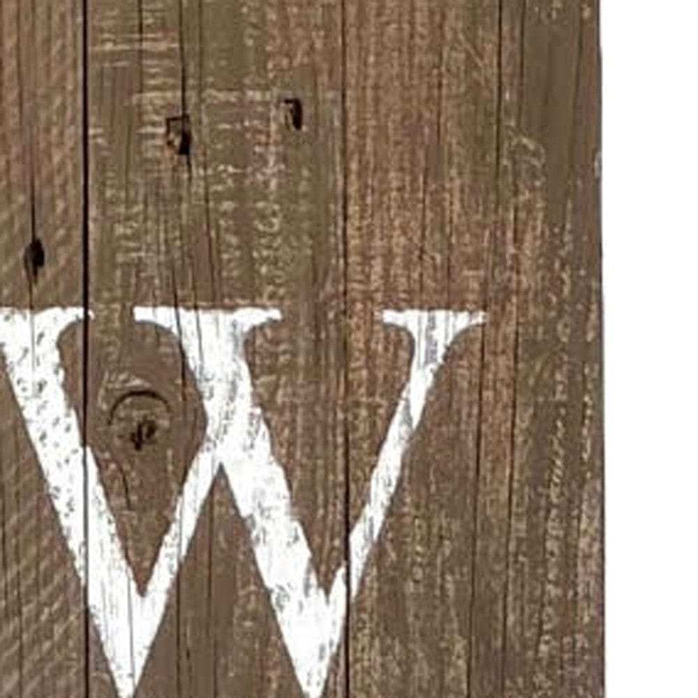 5' Rustic Espresso Brown And White Front Porch Welcome Sign - Homeroots - Flyclothing LLC