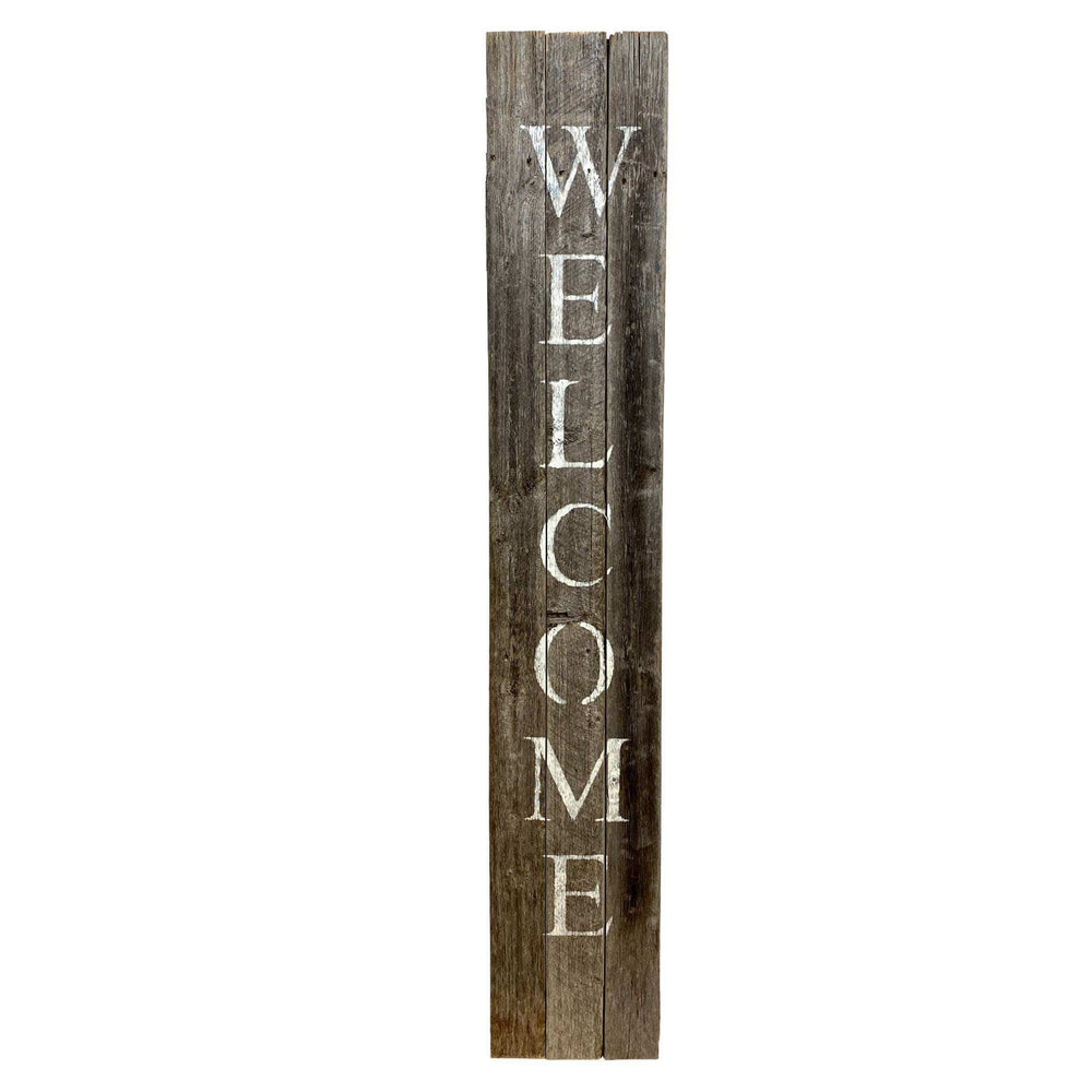 5' Rustic Dark Gray and White Wood Porch Welcome Sign - Homeroots - Flyclothing LLC