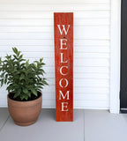5" Rustic Red And White Front Porch Welcome Sign - Homeroots - Flyclothing LLC