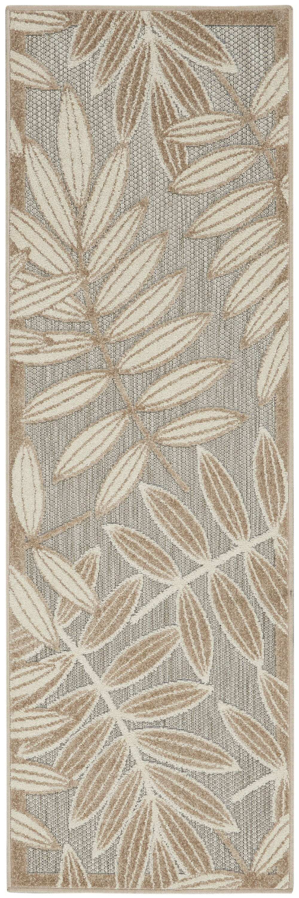 6' Runner Gray And Ivory Floral Stain Resistant Indoor Outdoor Runner Rug - Homeroots - Flyclothing LLC