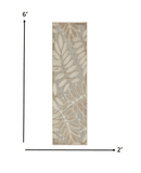 6' Runner Gray And Ivory Floral Stain Resistant Indoor Outdoor Runner Rug - Homeroots - Flyclothing LLC