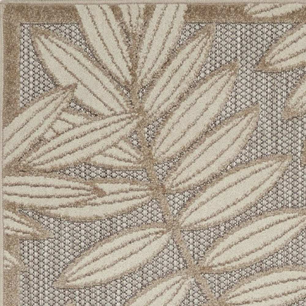 2' X 10' Gray And Ivory Floral Indoor Outdoor Area Rug - Homeroots - Flyclothing LLC