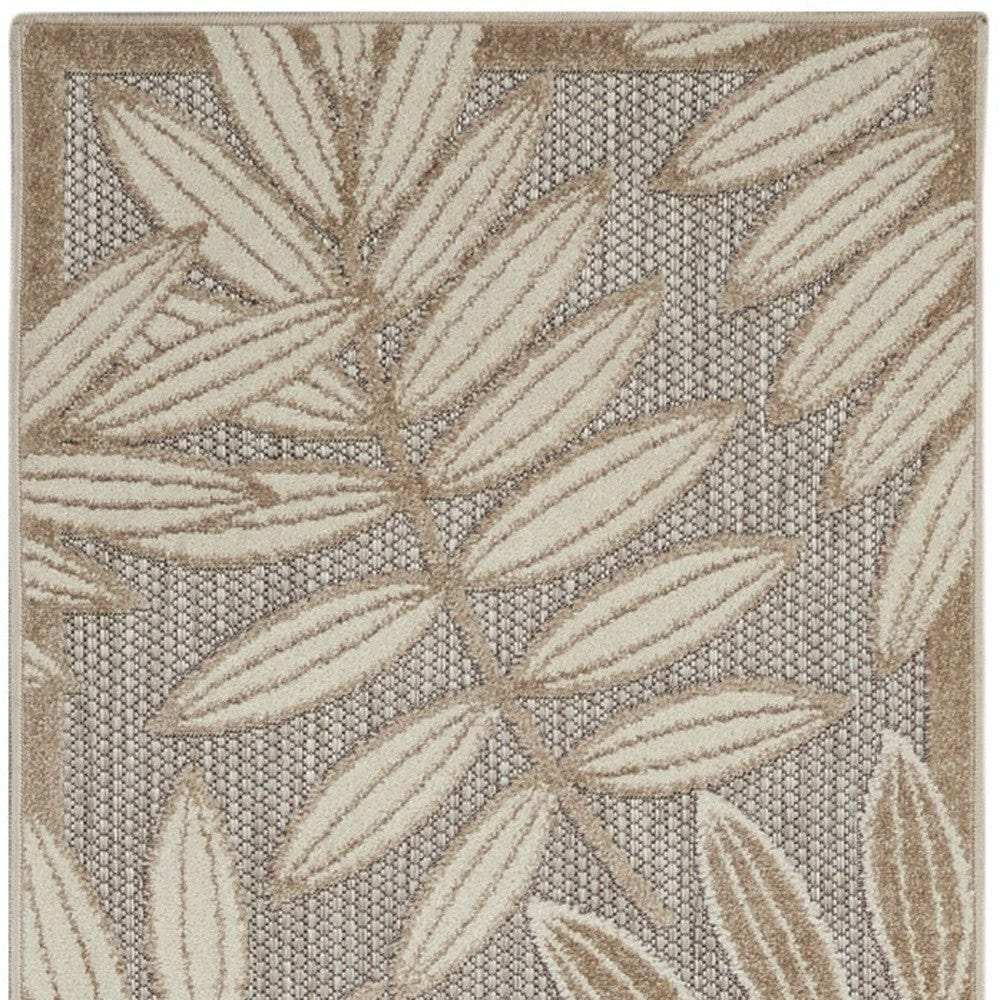 2' X 10' Gray And Ivory Floral Indoor Outdoor Area Rug - Homeroots - Flyclothing LLC