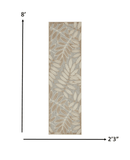 2' X 8' Gray And Ivory Floral Indoor Outdoor Area Rug - Homeroots - Flyclothing LLC