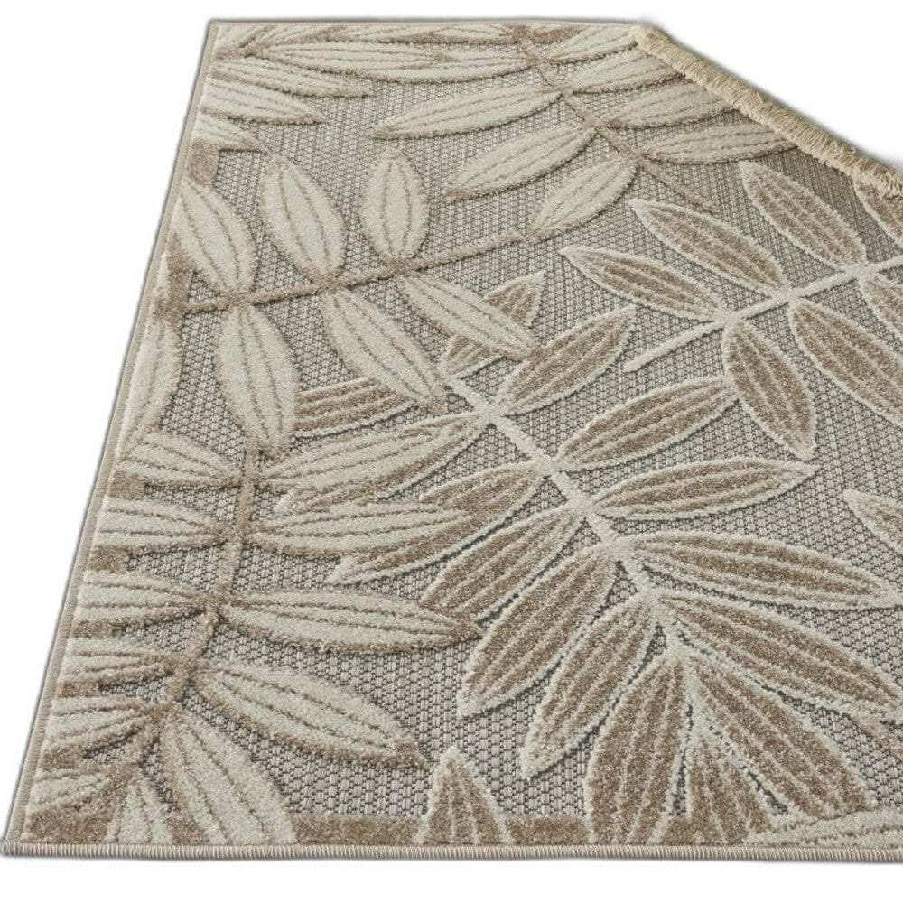 3' X 4' Gray And Ivory Floral Indoor Outdoor Area Rug - Homeroots - Flyclothing LLC