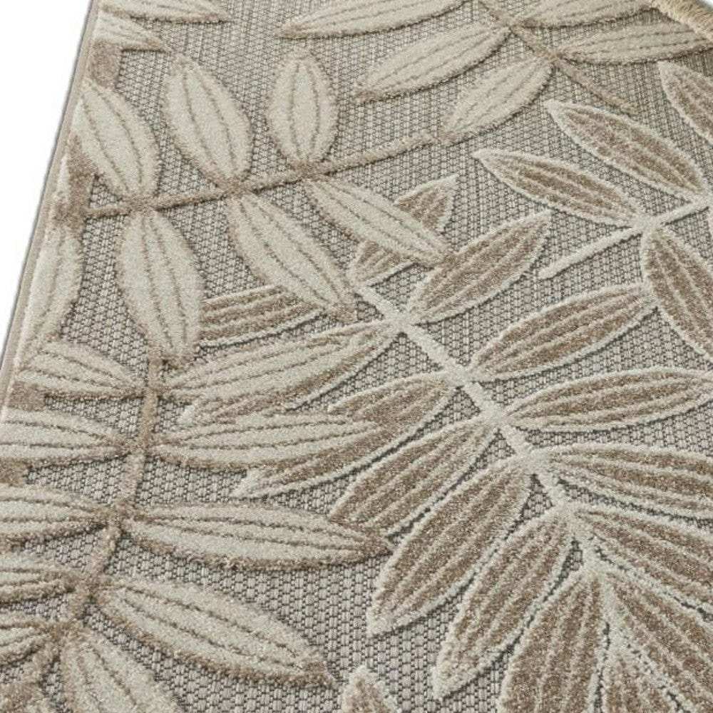 3' X 4' Gray And Ivory Floral Indoor Outdoor Area Rug - Homeroots - Flyclothing LLC