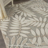 4' X 6' Gray And Ivory Floral Stain Resistant Indoor Outdoor Area Rug - Homeroots - Flyclothing LLC