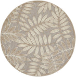 4' Round Gray And Ivory Round Floral Indoor Outdoor Area Rug - Homeroots - Flyclothing LLC