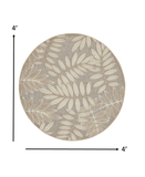 4' Round Gray And Ivory Round Floral Indoor Outdoor Area Rug - Homeroots - Flyclothing LLC