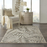 5' X 8' Gray And Ivory Floral Indoor Outdoor Area Rug - Homeroots - Flyclothing LLC