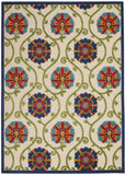 4' X 6' Ivory And Blue Floral Indoor Outdoor Area Rug - Homeroots - Flyclothing LLC