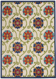 6' X 9' Ivory And Blue Floral Indoor Outdoor Area Rug - Homeroots - Flyclothing LLC