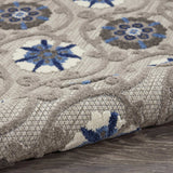 2' X 10' Blue And Gray Floral Indoor Outdoor Area Rug - Homeroots - Flyclothing LLC