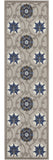 2' X 10' Blue And Gray Floral Indoor Outdoor Area Rug - Homeroots - Flyclothing LLC