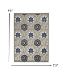 5' X 8' Blue And Gray Indoor Outdoor Area Rug - Homeroots - Flyclothing LLC