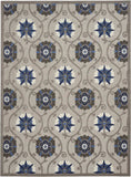 8' X 11' Blue And Gray Floral Indoor Outdoor Area Rug - Homeroots - Flyclothing LLC