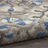 4' X 6' Blue And Gray Floral Indoor Outdoor Area Rug - Homeroots - Flyclothing LLC