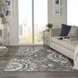 5' X 7' Grey/Multi Floral Indoor Outdoor Area Rug - Homeroots - Flyclothing LLC