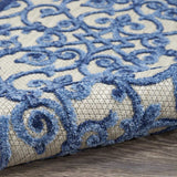 2' X 8' Blue And Gray Floral Indoor Outdoor Area Rug - Homeroots - Flyclothing LLC