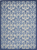 8' X 11' Blue And Gray Floral Indoor Outdoor Area Rug - Homeroots - Flyclothing LLC