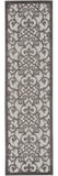 2' X 8' Gray Floral Indoor Outdoor Area Rug - Homeroots - Flyclothing LLC