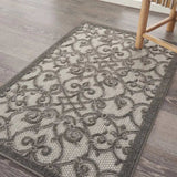 3' X 4' Gray Floral Indoor Outdoor Area Rug - Homeroots - Flyclothing LLC
