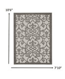 3' X 4' Gray Floral Indoor Outdoor Area Rug - Homeroots - Flyclothing LLC