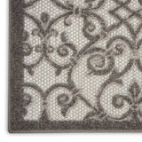 5' X 8' Gray Floral Indoor Outdoor Area Rug - Homeroots - Flyclothing LLC