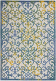 6' X 9' Ivory And Blue Floral Indoor Outdoor Area Rug - Homeroots - Flyclothing LLC