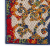2' X 6' Ivory And Blue Floral Indoor Outdoor Area Rug - Homeroots - Flyclothing LLC