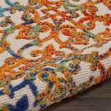 3' X 4' Ivory And Blue Floral Indoor Outdoor Area Rug - Homeroots - Flyclothing LLC