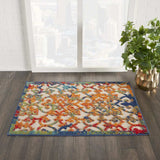 3' X 4' Ivory And Blue Floral Indoor Outdoor Area Rug - Homeroots - Flyclothing LLC