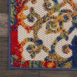 3' X 4' Ivory And Blue Floral Indoor Outdoor Area Rug - Homeroots - Flyclothing LLC