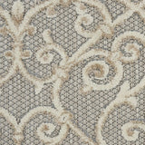 2' X 6' Gray And Ivory Floral Indoor Outdoor Area Rug - Homeroots - Flyclothing LLC