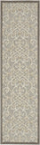 2' X 8' Gray And Ivory Floral Indoor Outdoor Area Rug - Homeroots - Flyclothing LLC