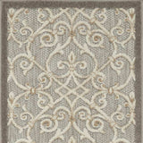 2' X 10' Gray And Ivory Floral Indoor Outdoor Area Rug - Homeroots - Flyclothing LLC