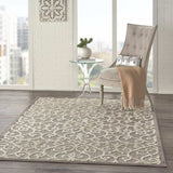 4' X 6' Gray And Ivory Floral Indoor Outdoor Area Rug - Homeroots - Flyclothing LLC