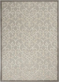 4' X 6' Gray And Ivory Floral Indoor Outdoor Area Rug - Homeroots - Flyclothing LLC