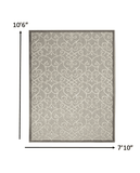 8' X 11' Gray And Ivory Floral Indoor Outdoor Area Rug - Homeroots - Flyclothing LLC